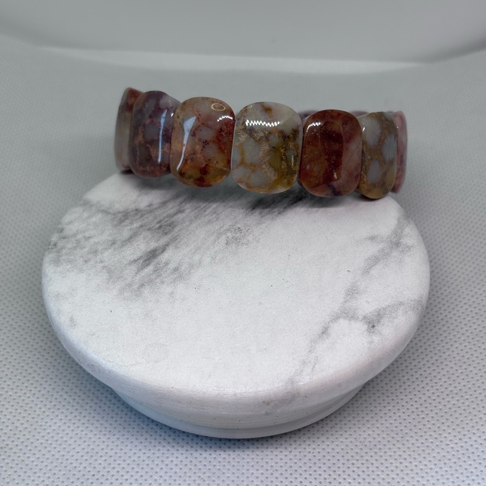 Coral Jade -Soft bangle bracelet